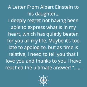 Read more about the article A Beautiful Letter from Albert Einstein to his daughter – Mindfulness of A Force That Governs All Others